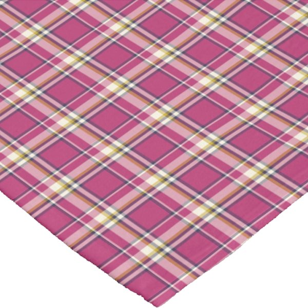 Hot pink and navy blue plaid fleece blanket