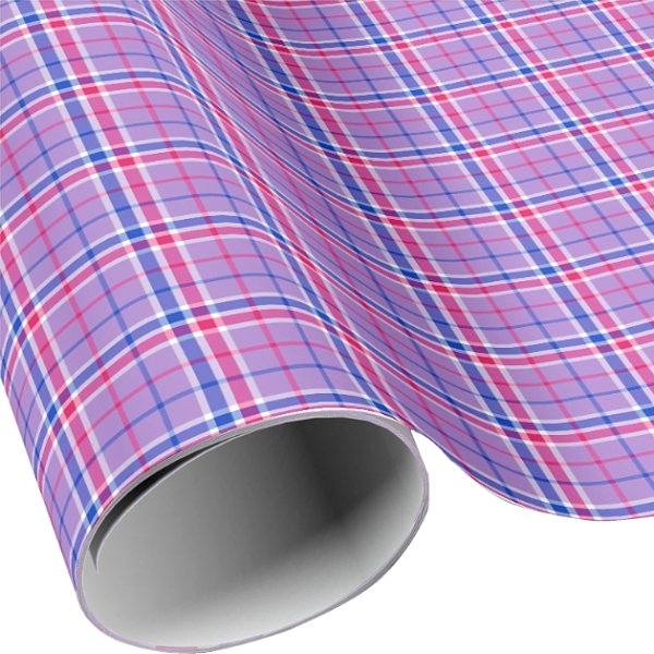 Purple plaid wrapping paper