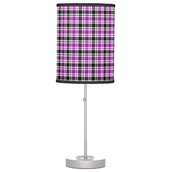 Purple plaid table lamp