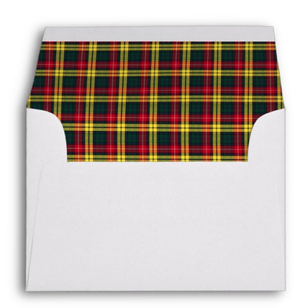 Envelope with plaid liner