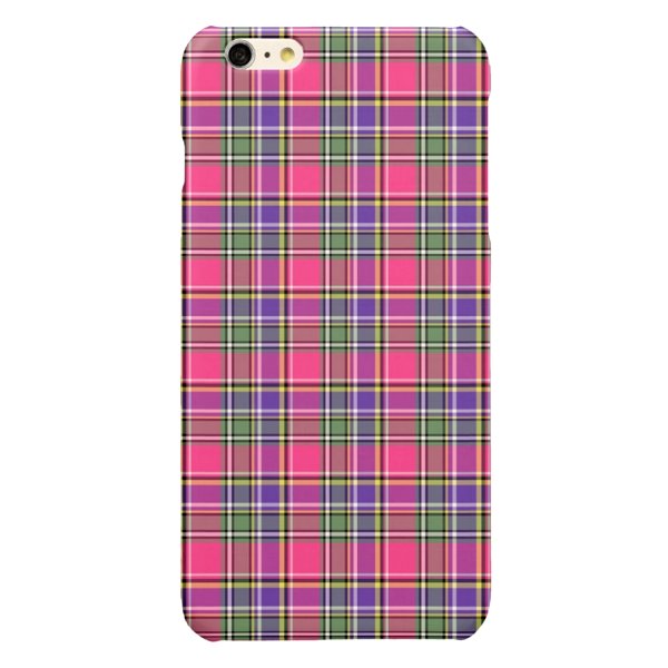 Hot pink and purple plaid iPhone case