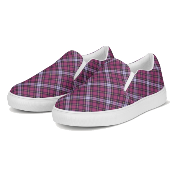 Bright Purple Plaid Slip-On Shoes