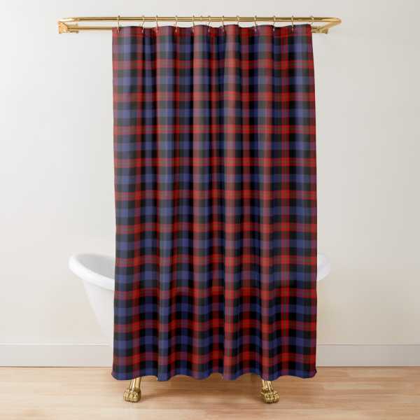 Brown tartan shower curtain