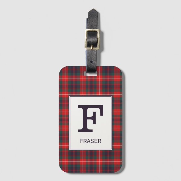 Fraser of Lovat tartan luggage tag