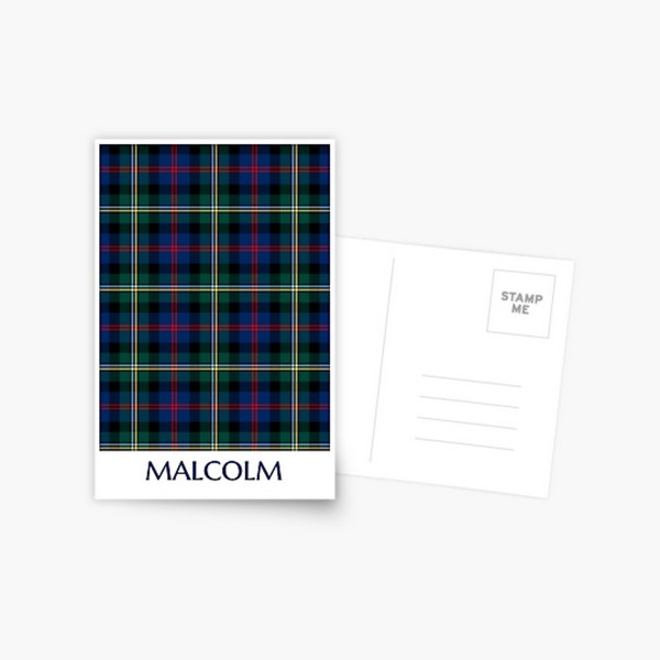 Malcolm tartan postcard