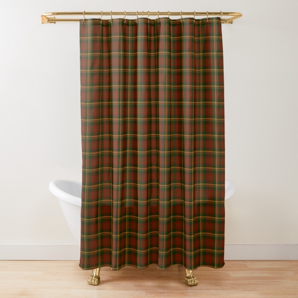 Canadian Maple Leaf tartan shower curtain