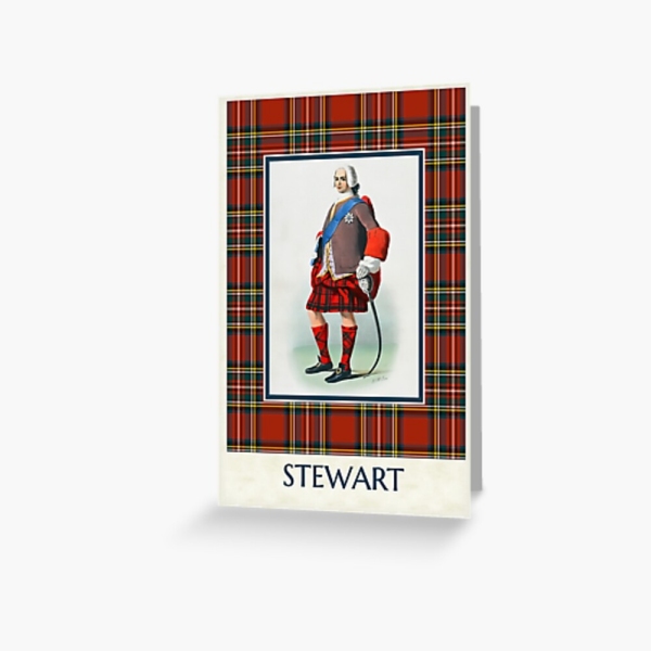 Royal Stewart vintage portrait with tartan greeting card