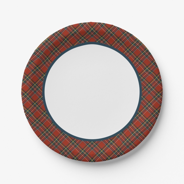 Royal Stewart tartan paper plate
