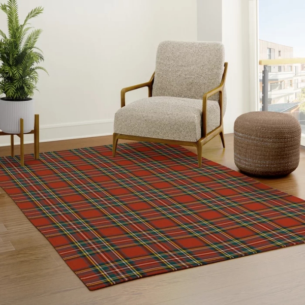 Royal Stewart tartan area rug