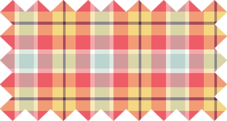 Coral pink and yellow plaid
