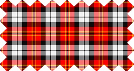 Bright red, black, and white plaid