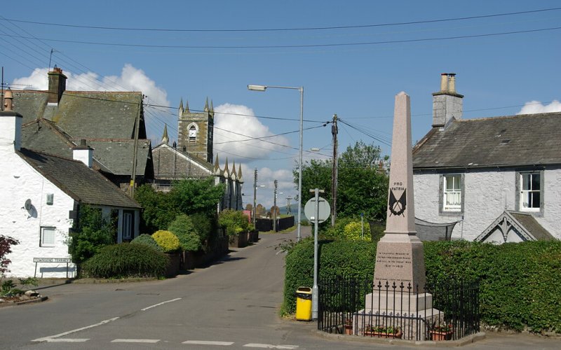 Dunscore Village and War Memorial by Leslie Barrie