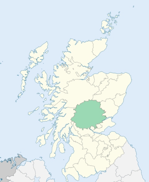 Map of Scotland with Perthshire highlighted
