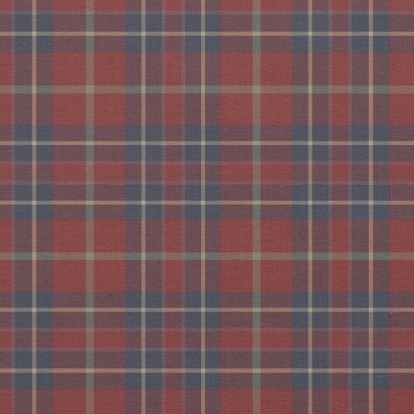 Dark Red and Navy Blue Plaid Fabric