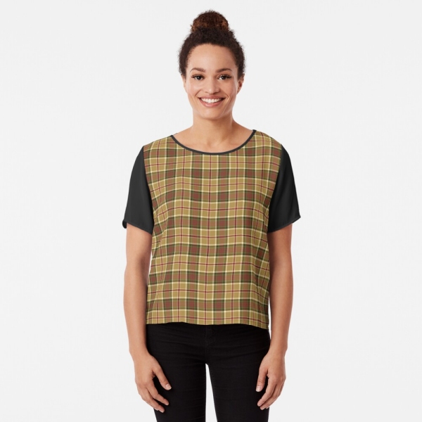 Gold and Moss Green Plaid Top