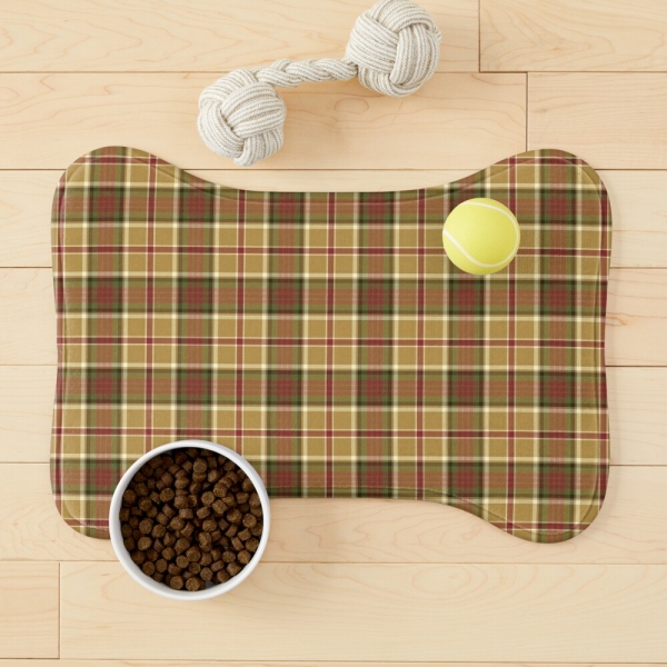 Gold and Moss Green Plaid Pet Mat