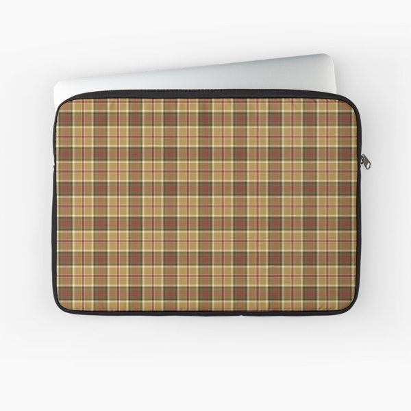 Gold and Moss Green Plaid Laptop Case
