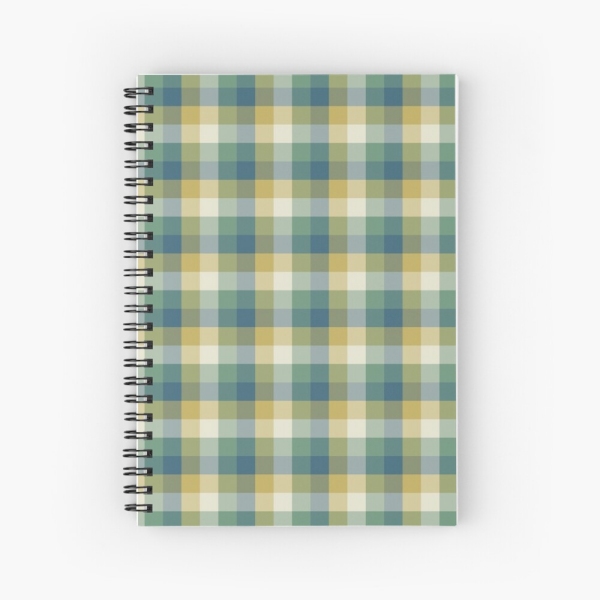 Green and Blue Checkered Plaid Notebook
