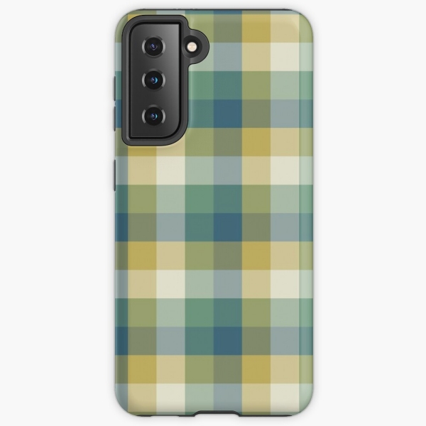 Green and Blue CheckeredPlaid Samsung Case