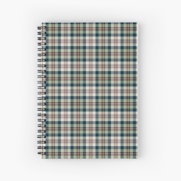 Green and Navy Blue Plaid Notebook