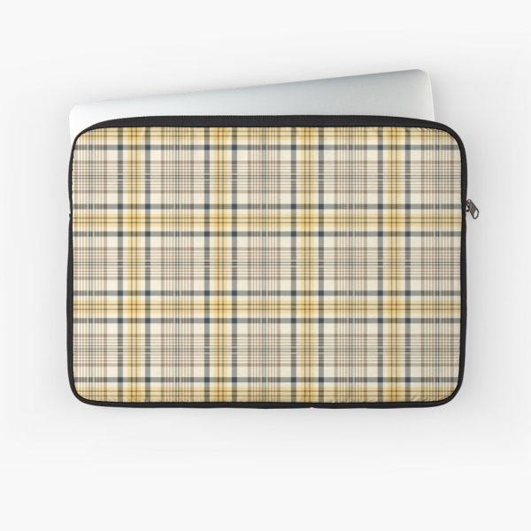 Yellow and Navy Blue Plaid Laptop Case