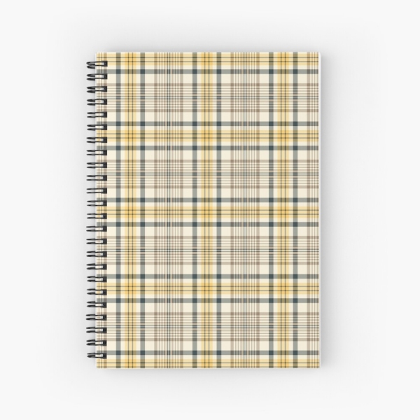 Yellow and Navy Blue Plaid Notebook