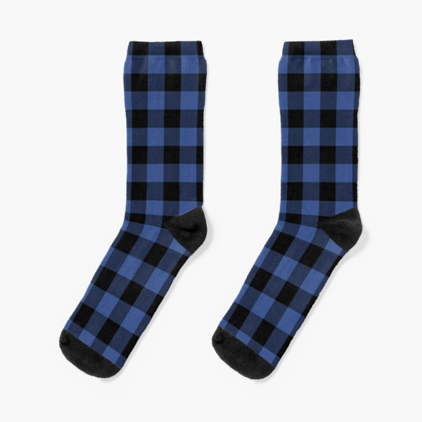 Blue Buffalo Checkered Plaid Socks
