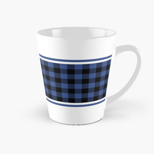 Lapis blue buffalo checkered plaid tall mug