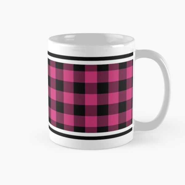 Bright Pink Buffalo Checkered Plaid Mug