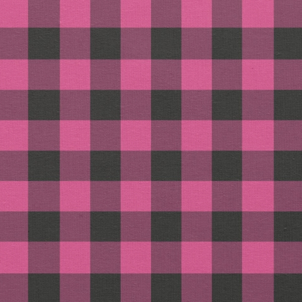 Bright Pink Buffalo Check Plaid Fabric