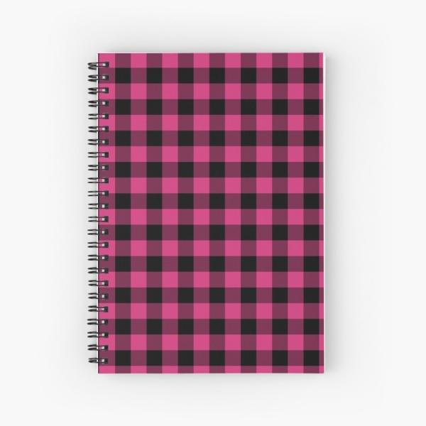 Bright Pink Buffalo Checkered Plaid Notebook