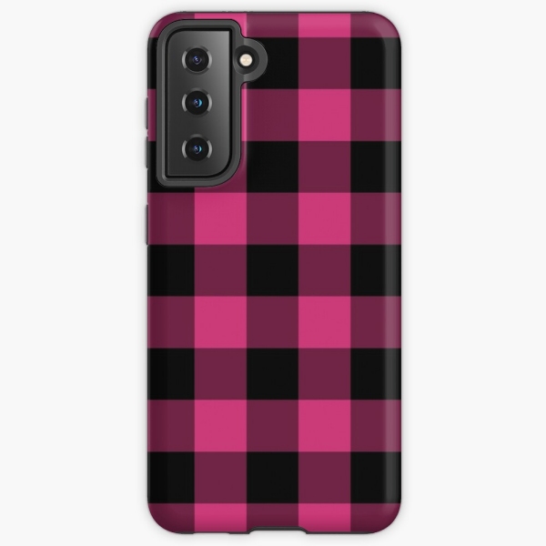 Bright Pink Buffalo CheckeredPlaid Samsung Case