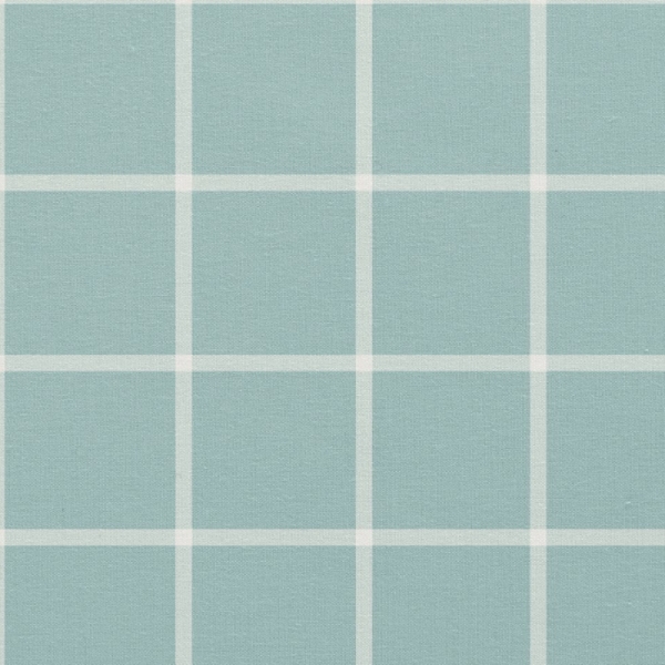 Aqua Windowpane Check Fabric