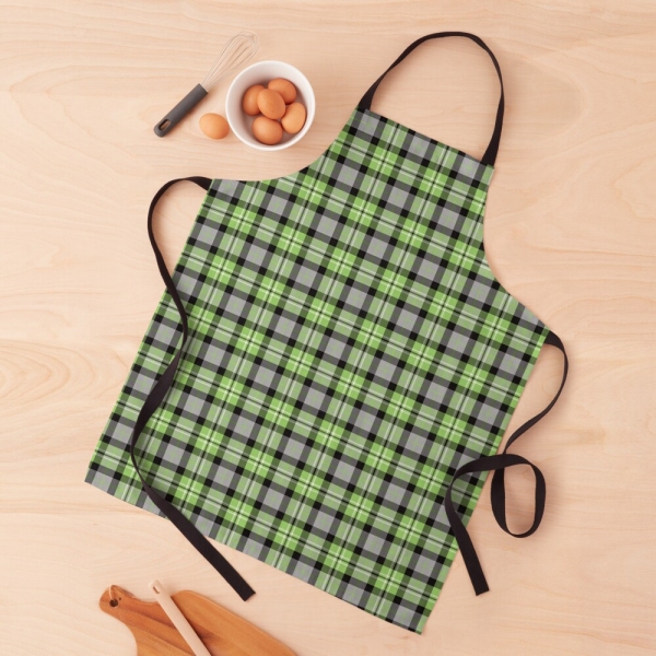 Light green and gray plaid apron