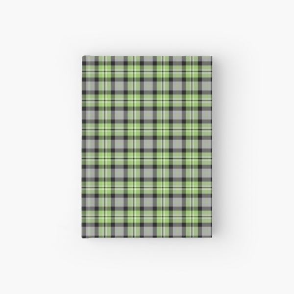 Light green and gray plaid hardcover journal