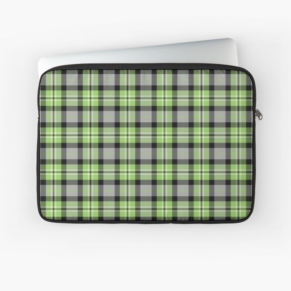 Light green and gray plaid laptop sleeve