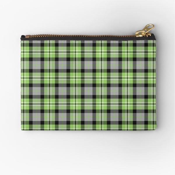 Light green and gray plaid accessory bag