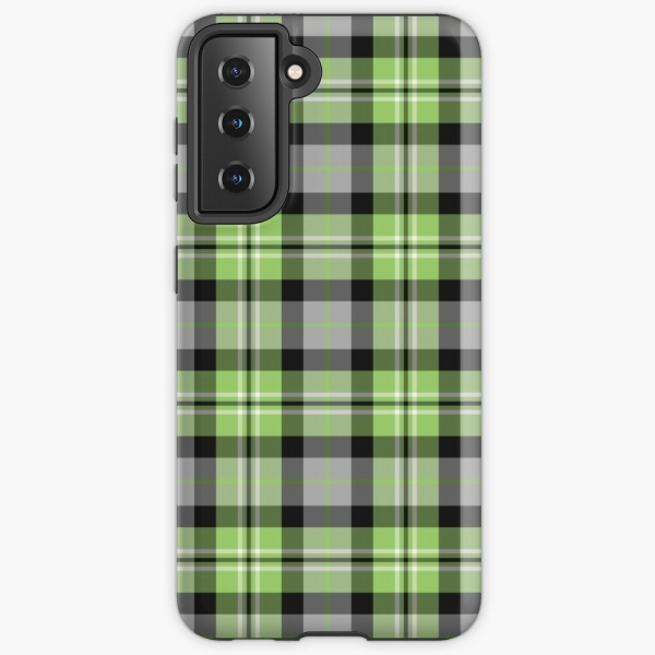 Light green and gray plaid Samsung Galaxy case