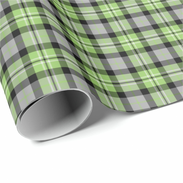 Light green and gray plaid wrapping paper