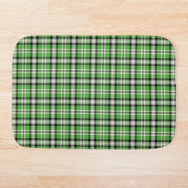 Bright green plaid floor mat