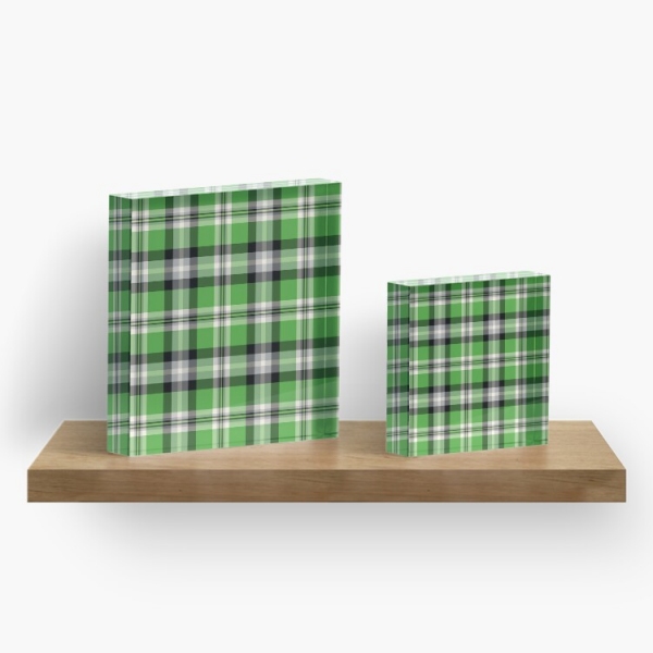 Bright green plaid acrylic block