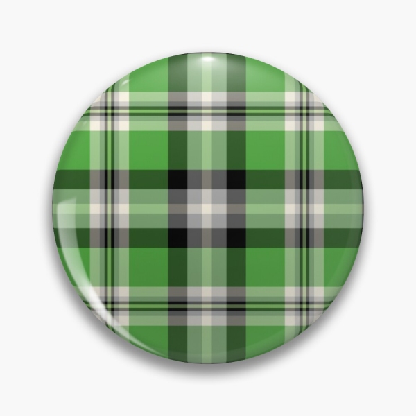 Colorful plaid pinback button