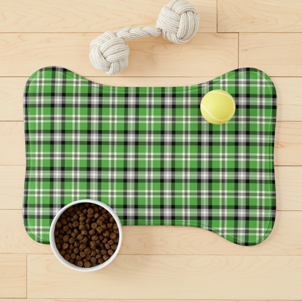 Bright green plaid pet mat