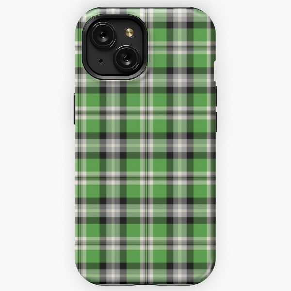 Bright green plaid iPhone case