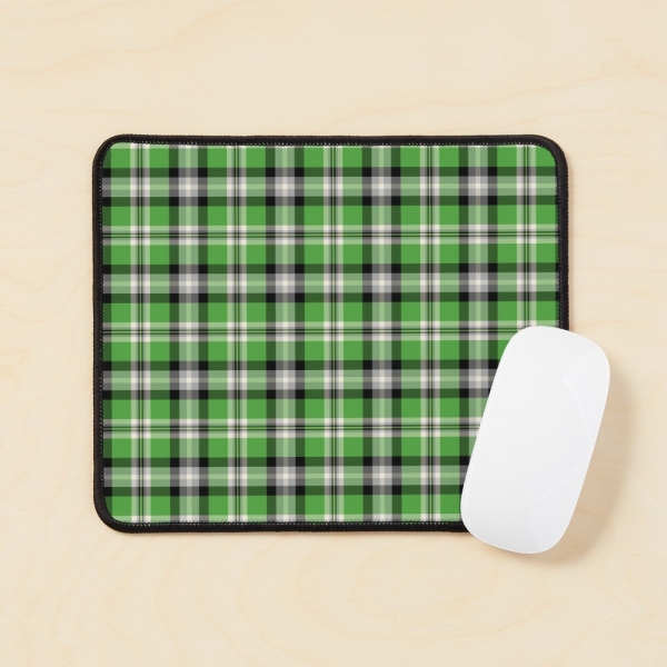 Bright green plaid mouse pad