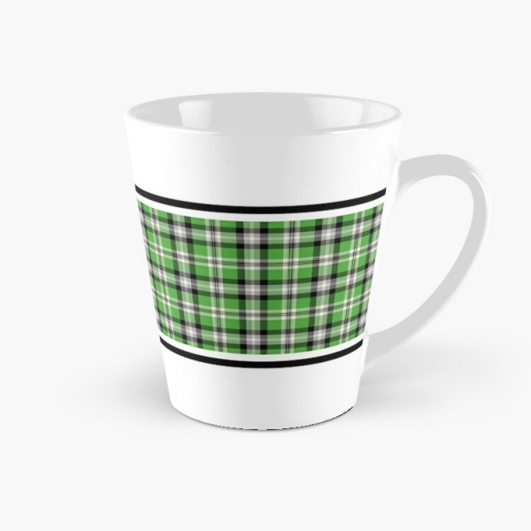 Bright green plaid tall mug