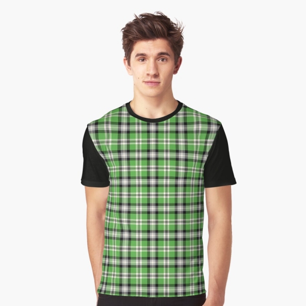 Bright green plaid tee shirt