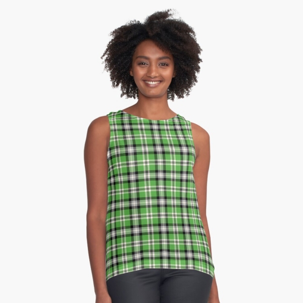 Bright green plaid sleeveless top