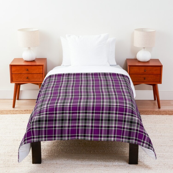 Purple plaid comforter