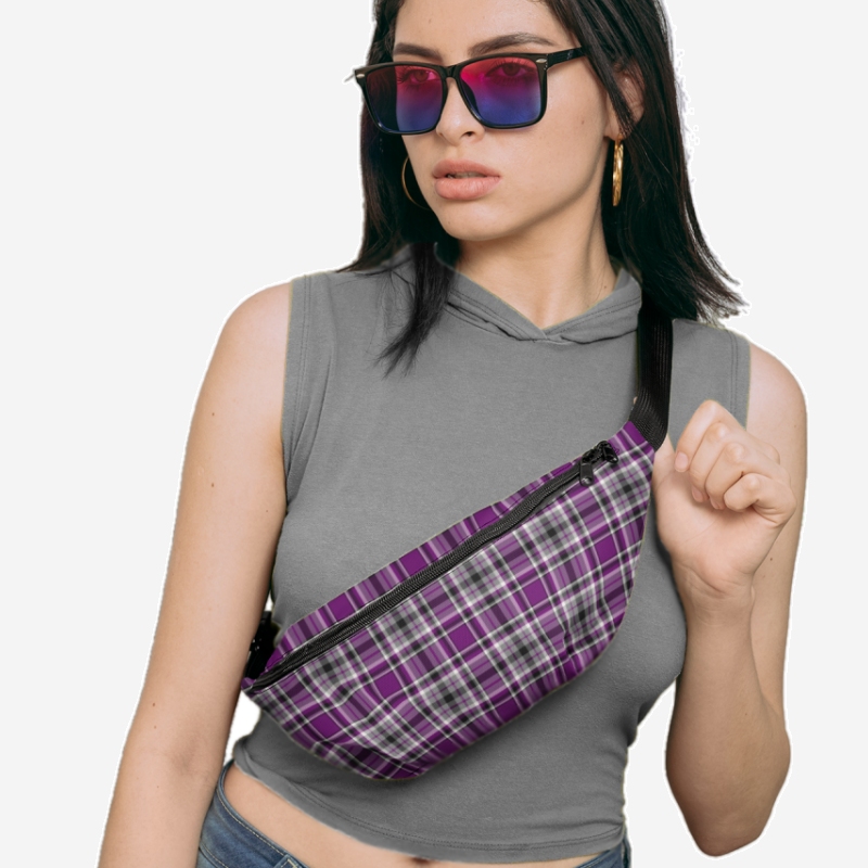 Purple plaid fannypack